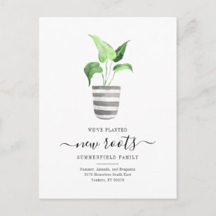 Boho Chic New Roots Vi har flyttat Botanical Flytt Meddelande Vykort