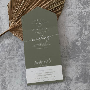 Boho Chic Oliv grönt Meal Choice OSA Bröllop