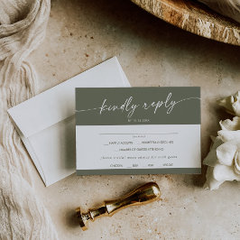 Boho Chic Oliv grönt Menu Choice OSA kort