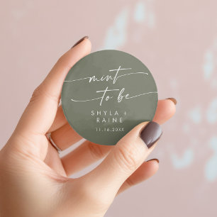 Boho Chic Oliv grönt Mint to be Favant Flimmer Runt Klistermärke