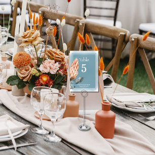 Boho Chic Orange Blanka  Blå utjämnare Tvätta Bordsnummer