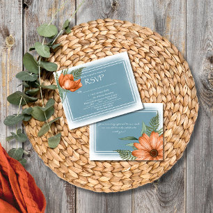 Boho Chic Orange Blommigts Smokey Blue OSA
