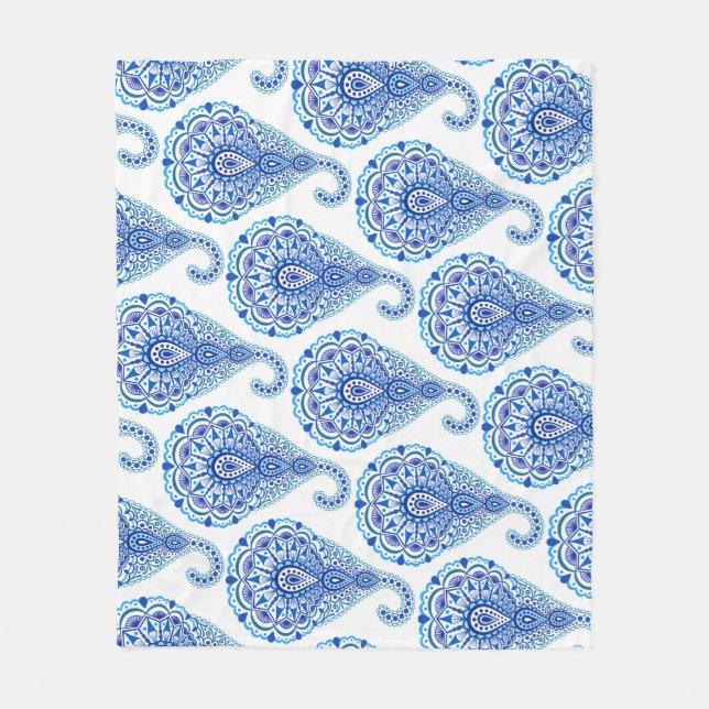 Boho Chic Paisley Seamless Oriental Fleecefilt (Framsidan)