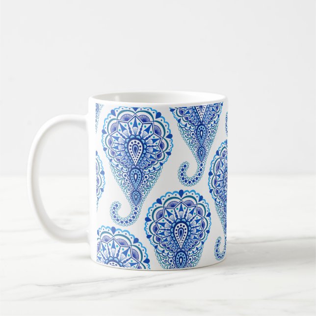 Boho Chic Paisley Seamless Oriental Kaffemugg (Vänster)