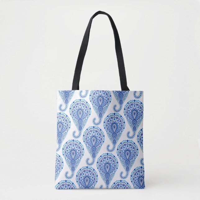 Boho Chic Paisley Seamless Oriental Tygkasse (Framsida)