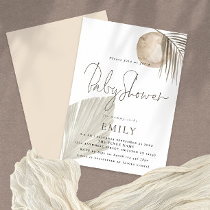 Boho Chic Pampas Grass Gender Neutral Baby Shower Inbjudningar
