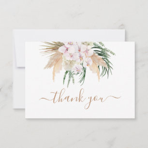 Boho Chic Pampas Grass Torkade handflatan tack Anteckningskort