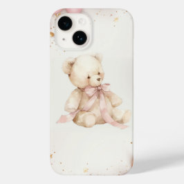 Boho Chic Pastel Pink and Brown Teddy Bear