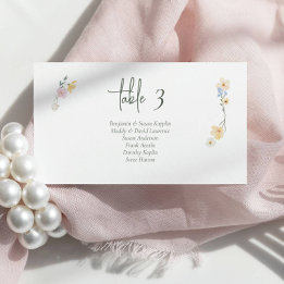 Boho chic Pastellblommor Bröllop Plattskort Kort