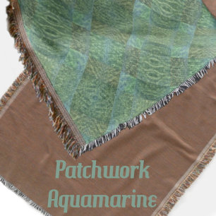 Boho Chic Patchwork Aquamarine Filt