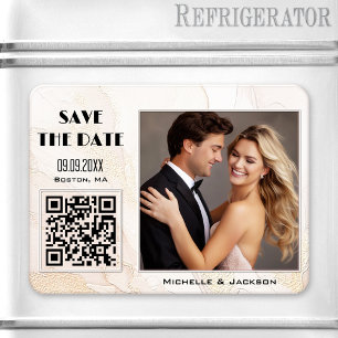 Boho Chic Photo QR-kod Spara datum Magnet