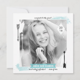 Boho Chic Photo Tillkännagivande för studenten Meddelande