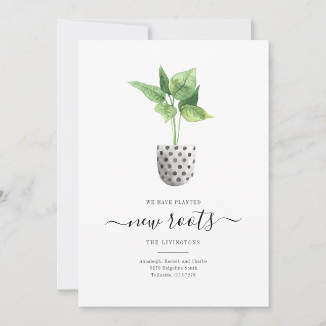 Boho Chic Plants Vi har flyttat Flytta Announcemen (Framsida)