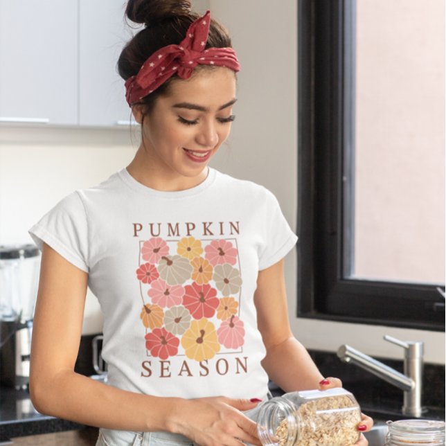 Boho Chic Pumpkin Season Fall T Shirt (Skapare uppladdad)