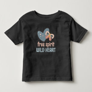 Boho Chic Quote Free Spirit Vild Heart  Blue T Shirt