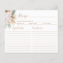 Boho Chic Recept Card