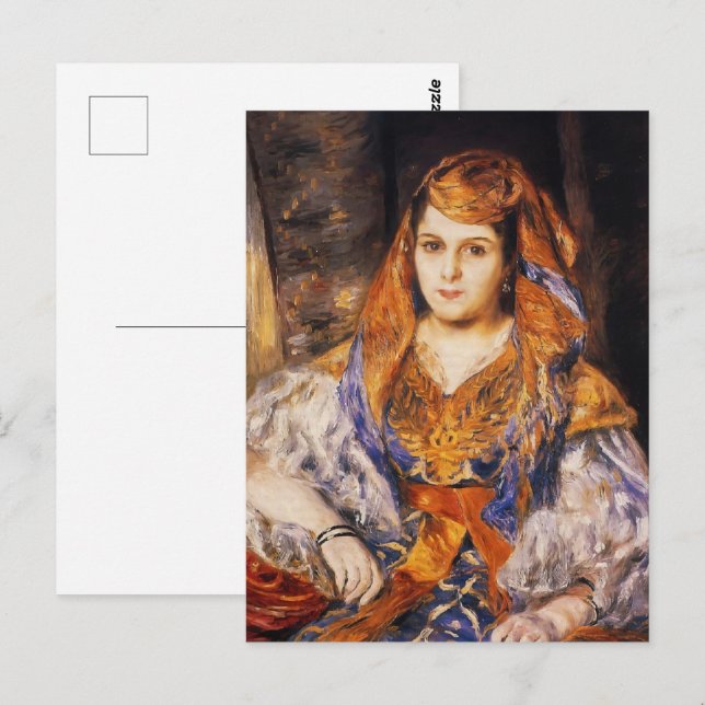 Boho Chic Renoir Orientalistisk dam Finkonst Vykort (Fram/baksida)