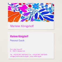 Boho Chic Retro Blommig Handgjord Mönster Visitkort