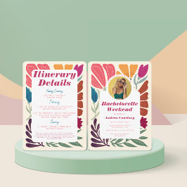 Boho Chic Retro Blommigt Bachelorette Helg Inbjudningar