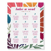 Boho Chic Retro Blommigt Bröllop Bord säten