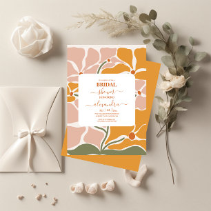 Boho Chic Retro Blommigt Bröllop Inbjudningar