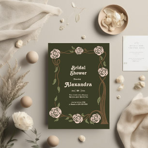 Boho Chic Retro Blommigt Retro Möhippa Sower Inbjudningar