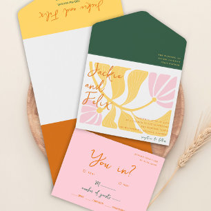 Boho Chic Retro Bright Blommigt Colorful Bröllop