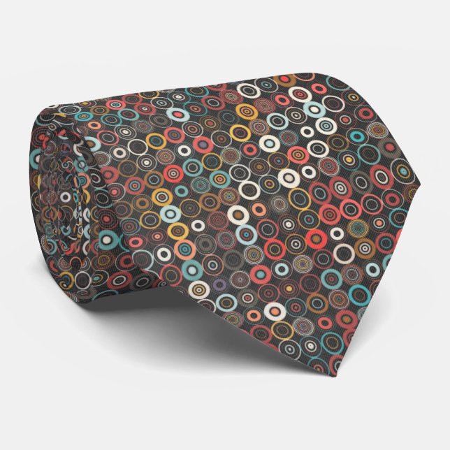 Boho Chic Retro Cirklar Geometriskt Mönster Herrkr Slips (Rullad)