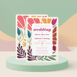 Boho Chic Retro Colorful Blommigt Bröllop Inbjudningar<br><div class="desc">Boho Chic Retro Colorful Blommigt bröllop - inbjudan</div>
