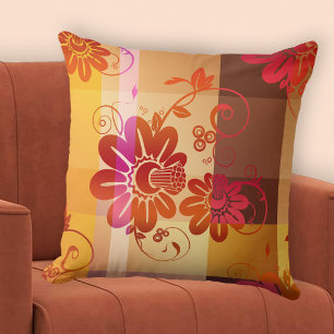Boho Chic Retro Fall Play Mönster Pillow Kudde