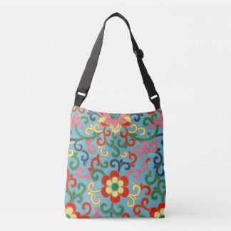 Boho Chic Retro Oriental Blommigt Axelväska