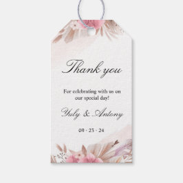 Boho Chic Ro och Champagne Bröllop Presentetikett