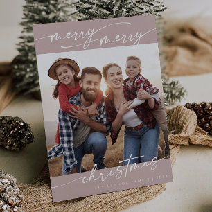 Boho Chic Ro Rosa Family Photo Cute Jul Julkort