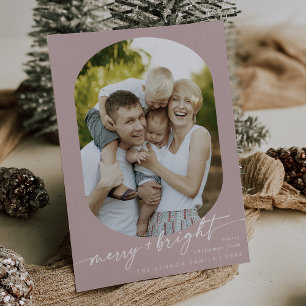 Boho Chic Ro Rosa Merry Bright Photo jul Julkort