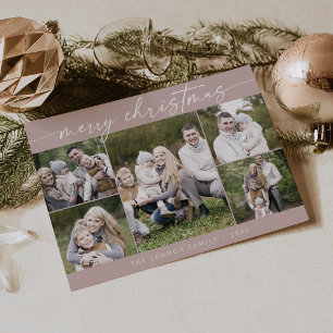 Boho Chic Ro Rosa Photo Boho God jul Julkort