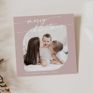 Boho Chic Ro Rosa Photo Cute Family Jul Julkort