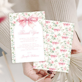 Boho chic rosa-buskon blommigt flicka-dusch tack kort