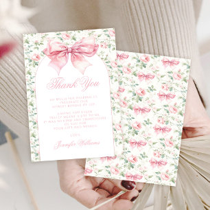 Boho chic rosa-buskon blommigt flicka-dusch tack kort
