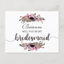 Boho Chic Rosa kommer du att bli min bridesmaid