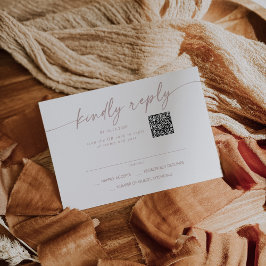 Boho Chic Rosa Mail In och QR-kod OSA Kort
