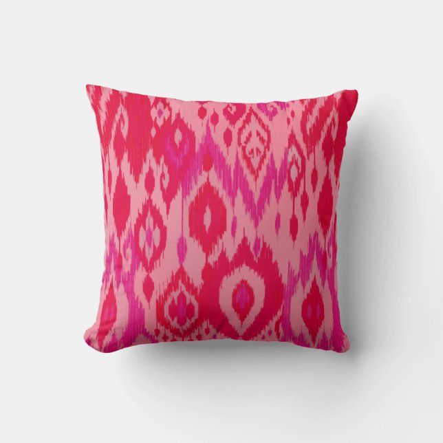 Boho chic rosa mauve fuchsia Ikat stam- Tapestry Kudde (Framsida)
