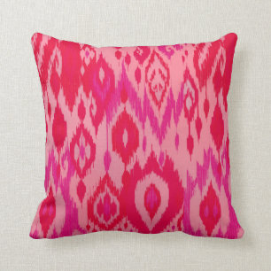 Boho chic rosa mauve fuchsia Ikat stam- Tapestry Kudde
