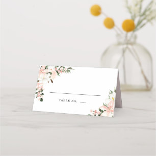 Boho Chic Rosa och White Blommigt Bröllop Placeringskort