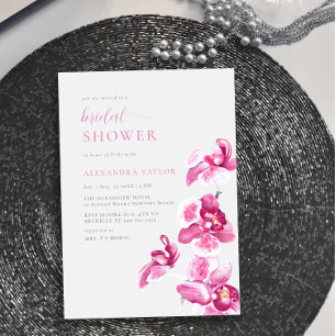 Boho Chic Rosa Orchid Elegant Möhippa Inbjudningar