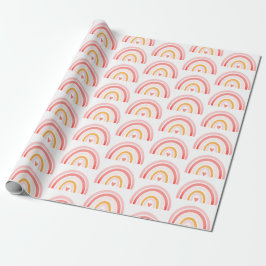 Boho Chic Rosa Rainbow Mönster Wrapping Papper Presentpapper