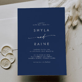 Boho Chic Royal Blue Avslappnad Bröllop Inbjudningar