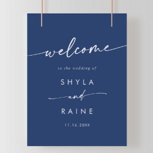 Boho Chic Royal Blue Gör-det-själv-välkomstskylt f Poster