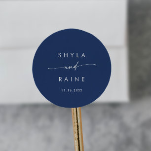 Boho Chic Royal Blue Namn Kuvert Seals Runt Klistermärke