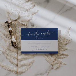 Boho Chic Royal Blue Simple Bröllop OSA Kort