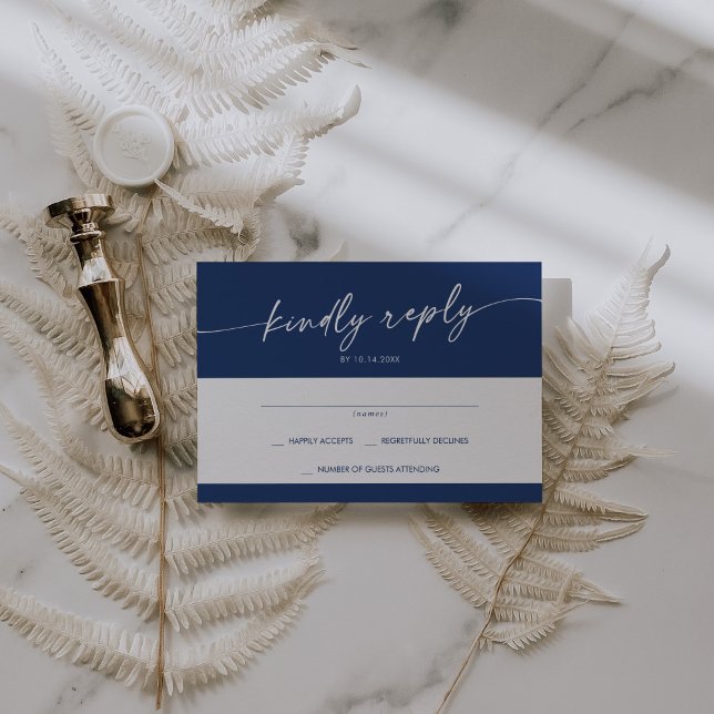 Boho Chic Royal Blue Simple Bröllop OSA Kort (Skapare uppladdad)